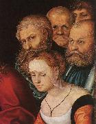 CRANACH, Lucas the Elder Christ and the Adulteress (detail) dfh Germany oil painting reproduction